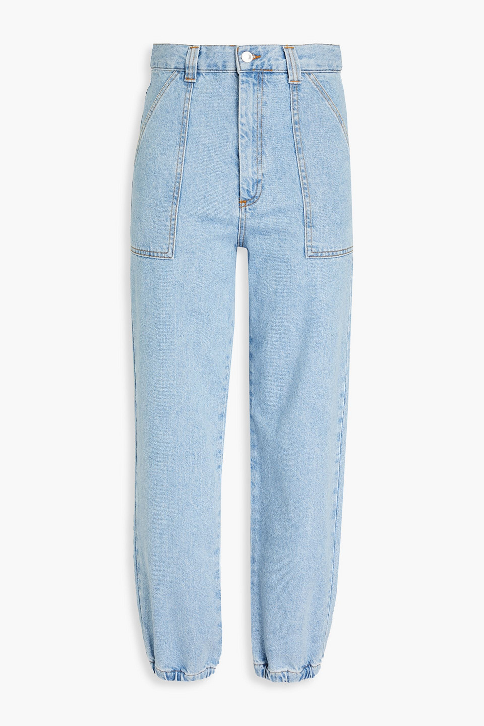 Sandro High-rise Tapered Jeans In Blue