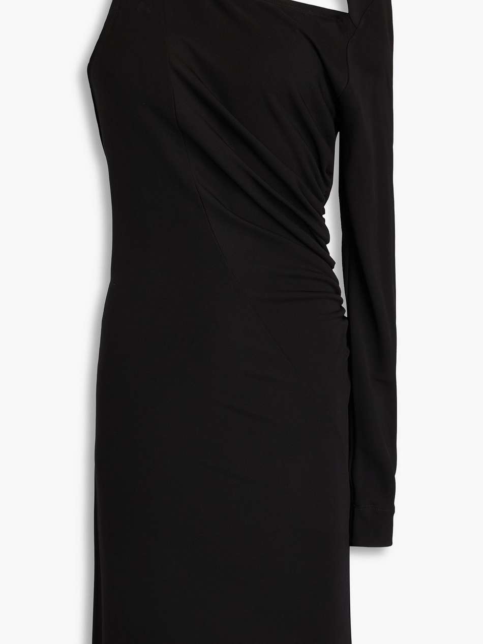 one-sleeve cutout jersey mini dress