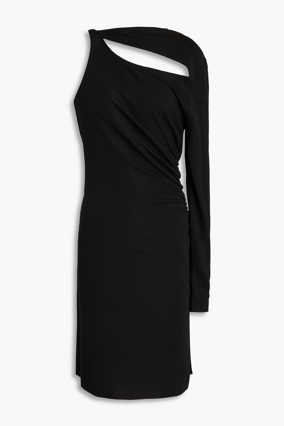 One-sleeve cutout jersey mini dress