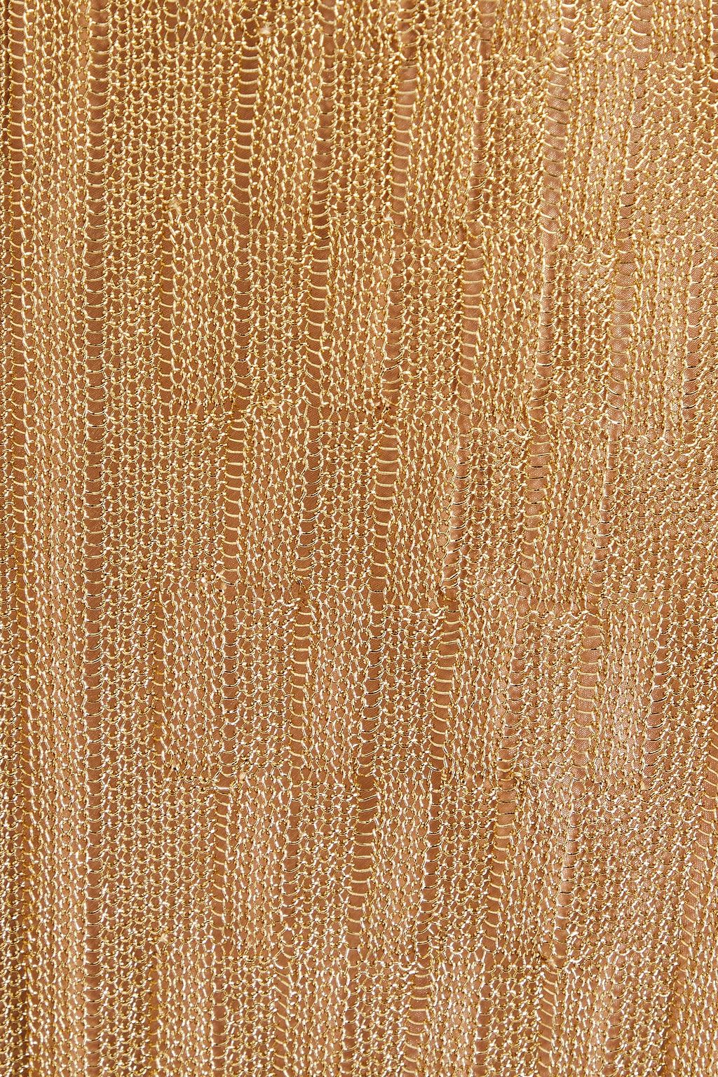 VICTORIA BECKHAM Metallic ribbed-knit maxi dress