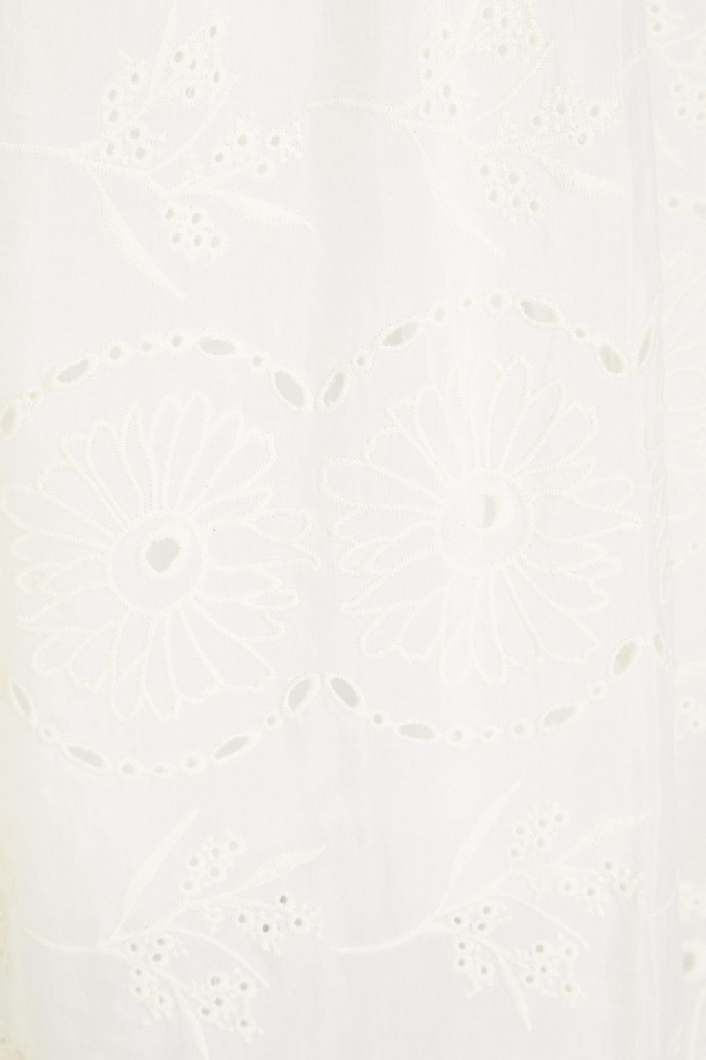 CLAUDIE PIERLOT Broderie anglaise cotton and silk-blend midi dress