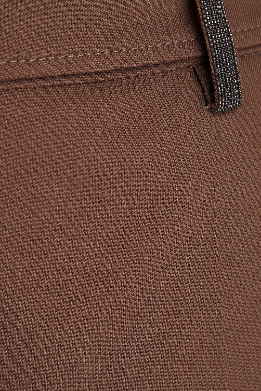 BRUNELLO CUCINELLI Karottenhose aus Gabardine aus Stretch-Baumwolle mit Zierperlen