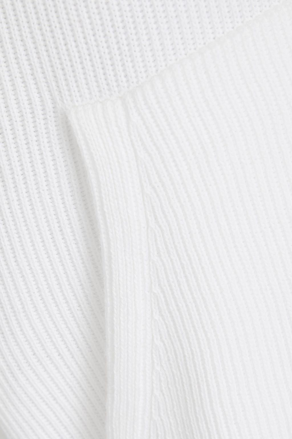 BRUNELLO CUCINELLI リブ編みコットン ミディワンピース ビーズ付き