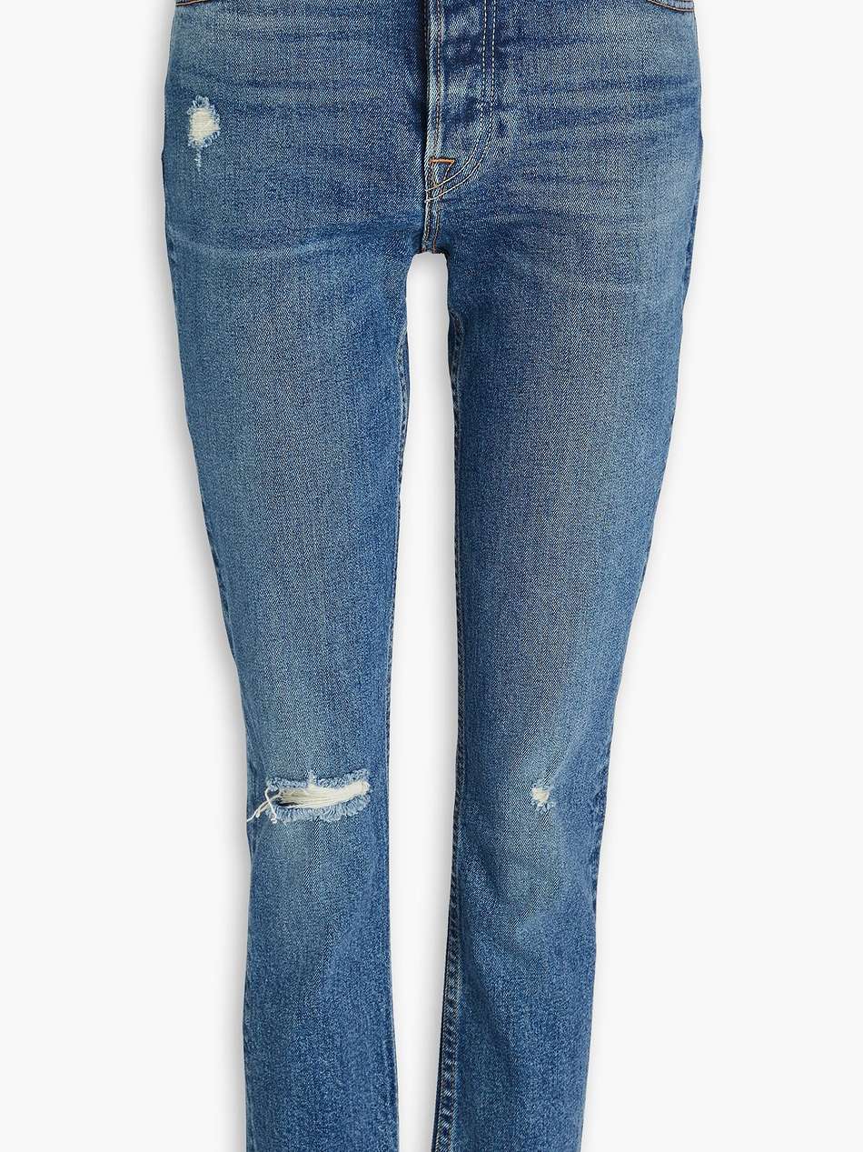 distressed high-rise skinny jeans