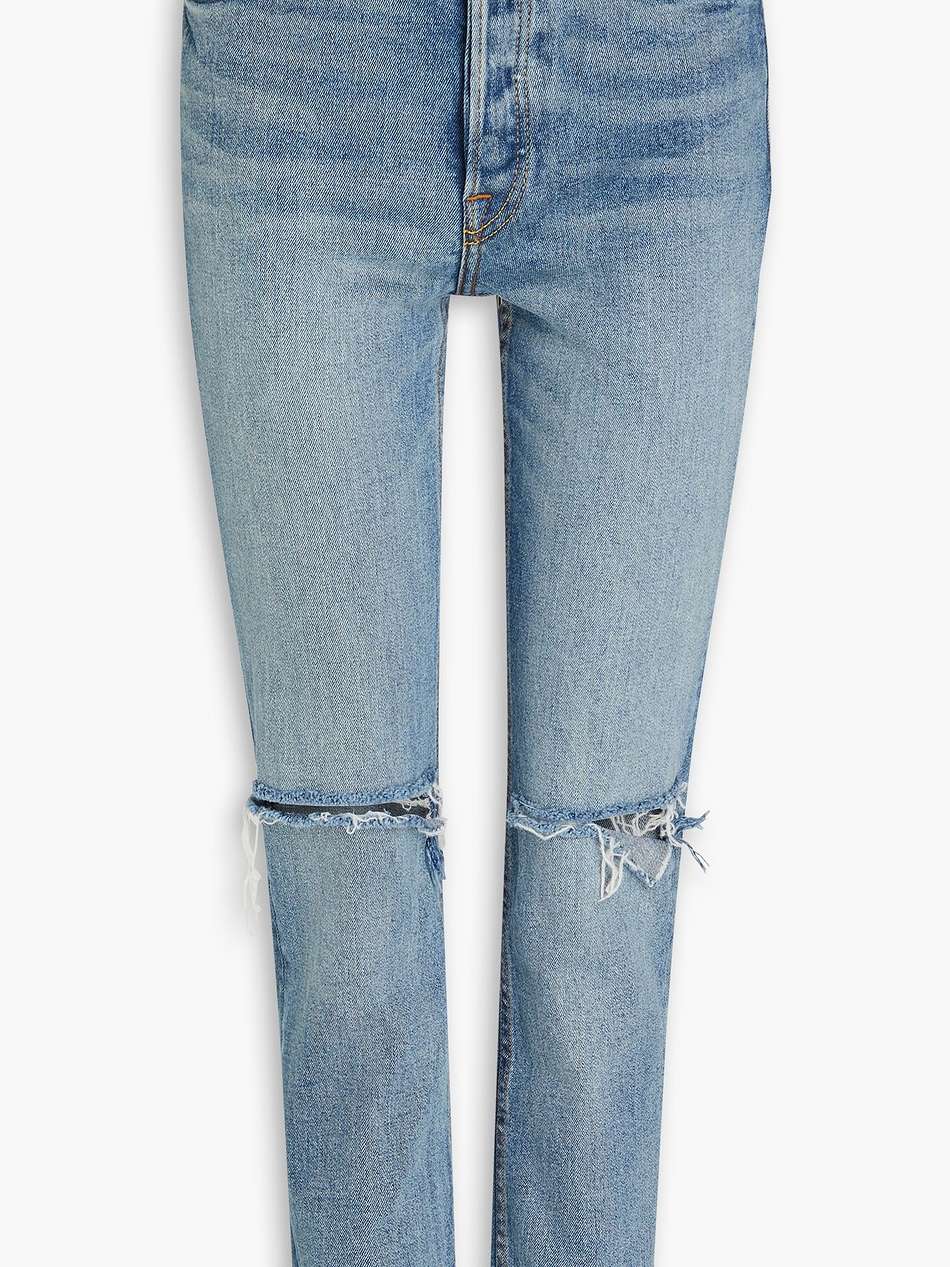 karolina distressed high-rise slim-leg jeans