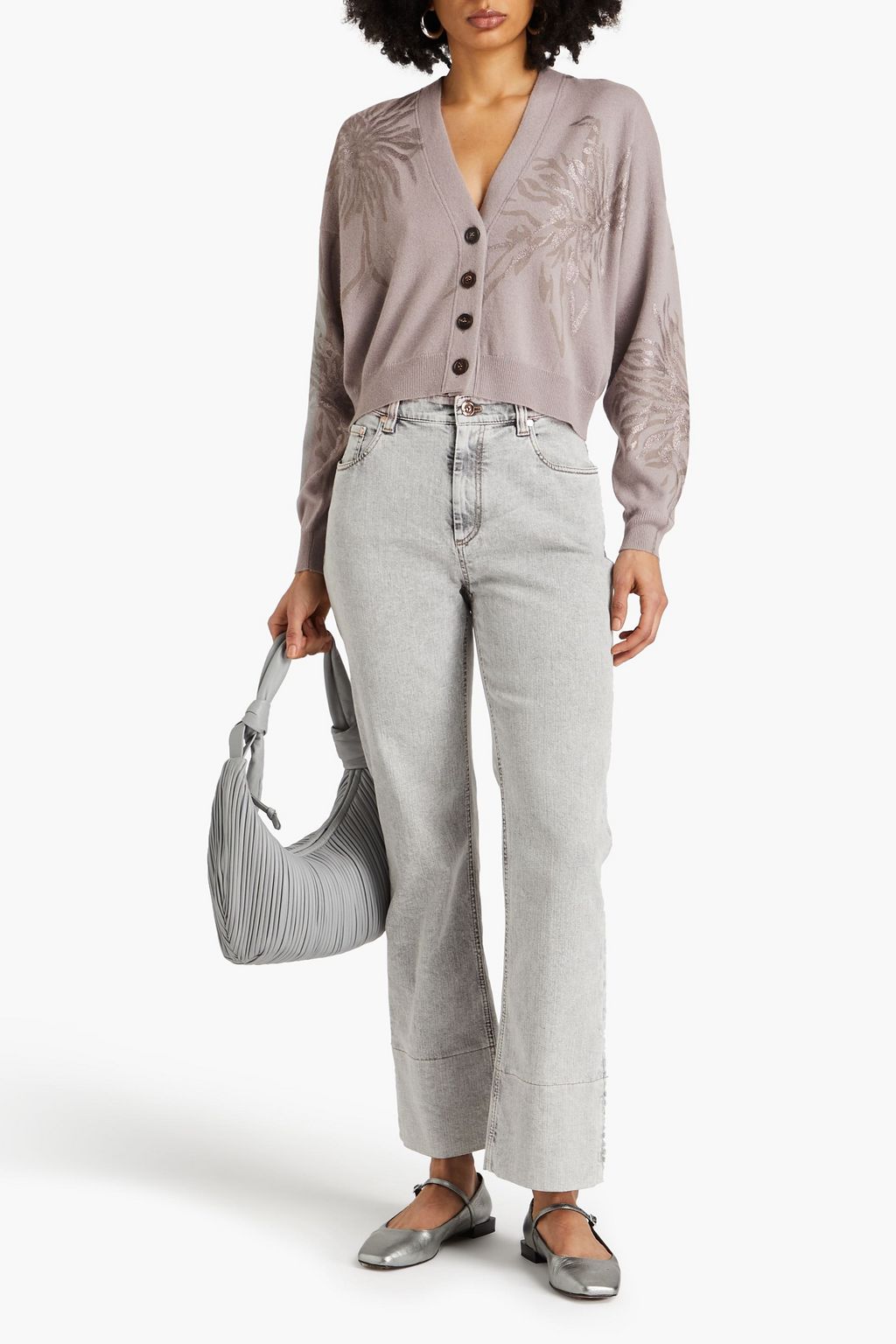 BRUNELLO CUCINELLI بنطلون جينز بقصّة بوت كت وخصر مرتفع
