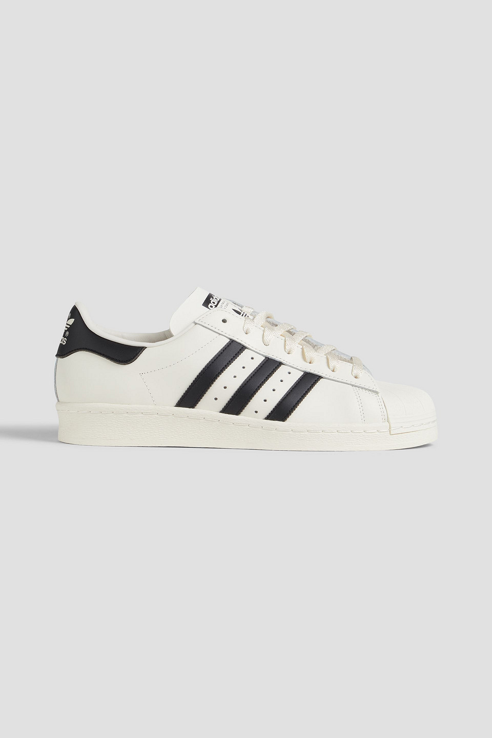 Adidas Originals Superstar 82 Striped Leather Sneakers In Cloud White/core Black/off White