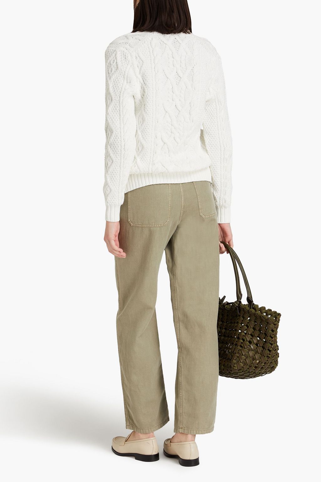 BRUNELLO CUCINELLI Cable-knit cotton-blend cardigan