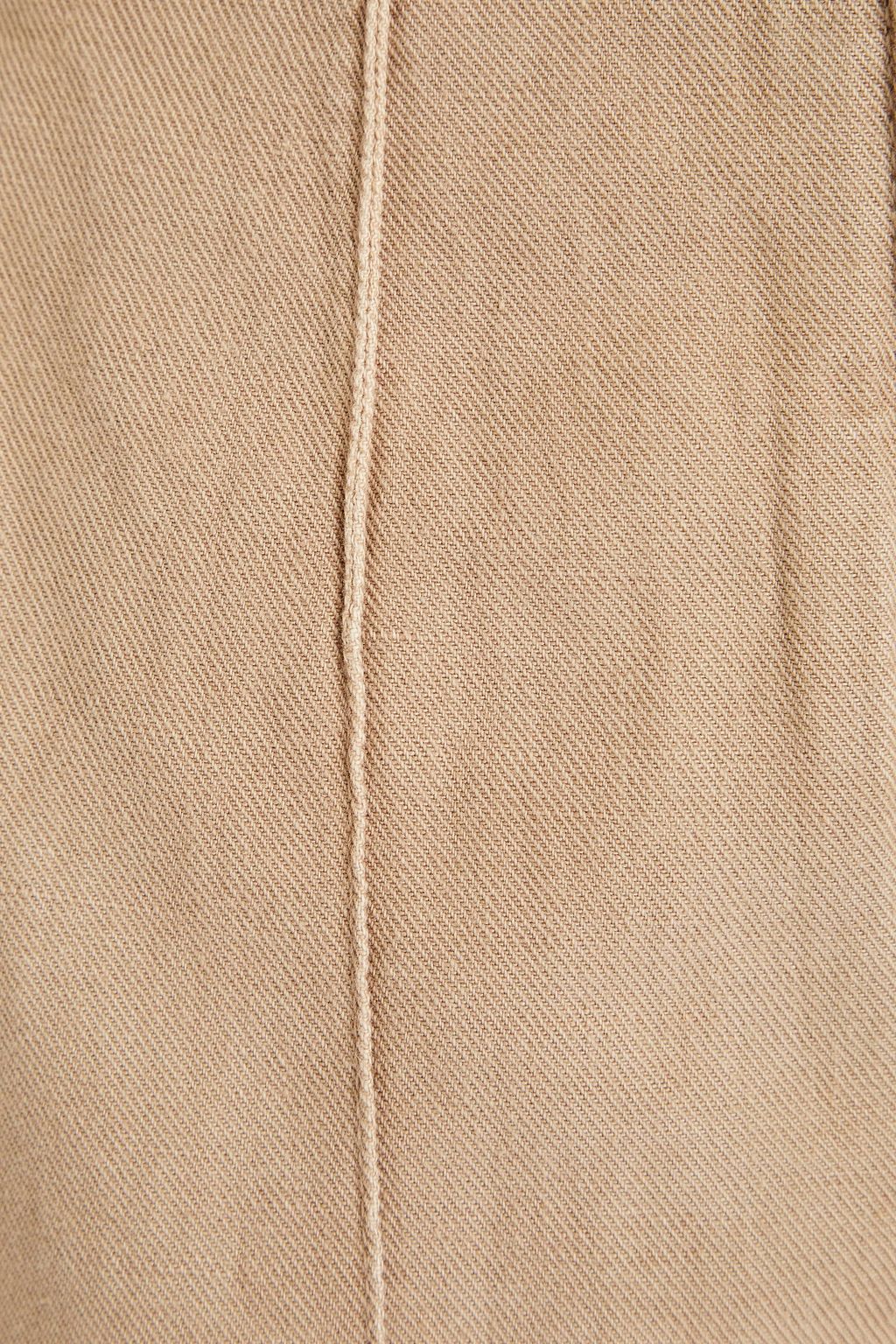 BRUNELLO CUCINELLI شورت من قماش دريل مصنوع من مزيج الكتان والقطن ومزين بالخرز