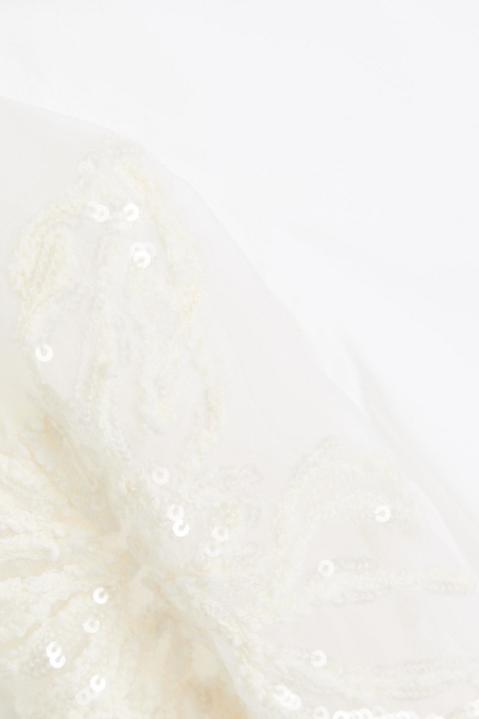 Brunello Cucinelli Sequin-embellished Cotton-poplin And Organza Shirt In Weiss