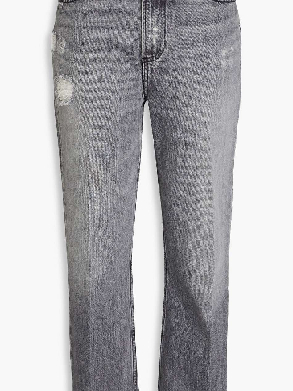 le high n tight cropped distressed high-rise bootcut pants