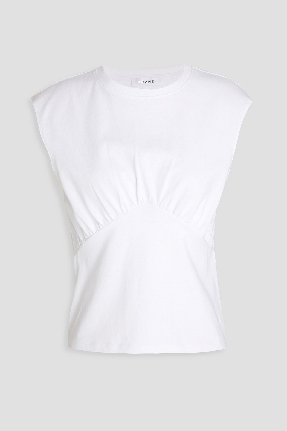 FRAME GATHERED COTTON-JERSEY TOP