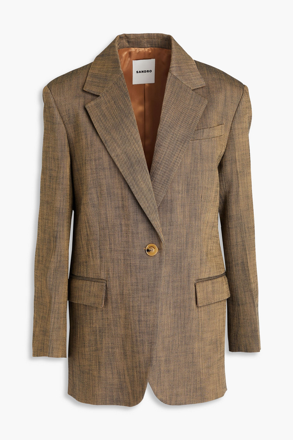 Sandro Slub Woven Blazer In Sand