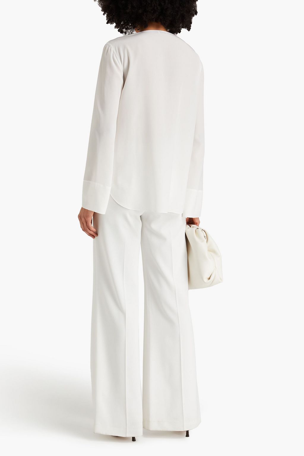 BRUNELLO CUCINELLI シルククレープデシン ブラウス ビーズ付き