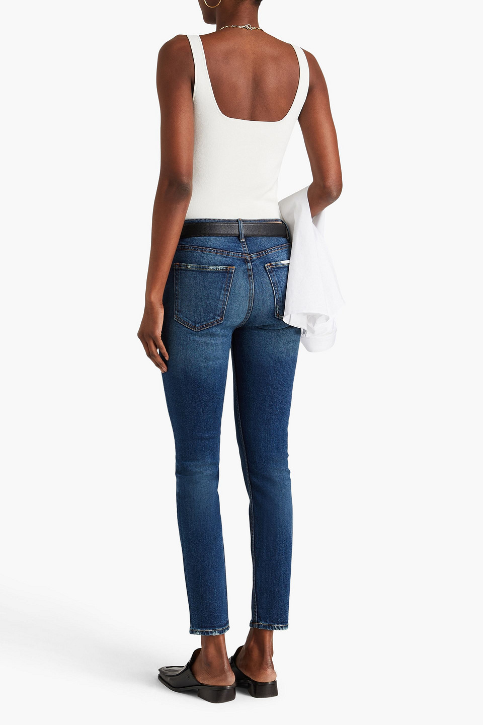 Shop Grlfrnd Karolina High-rise Slim-leg Jeans In Mid Denim