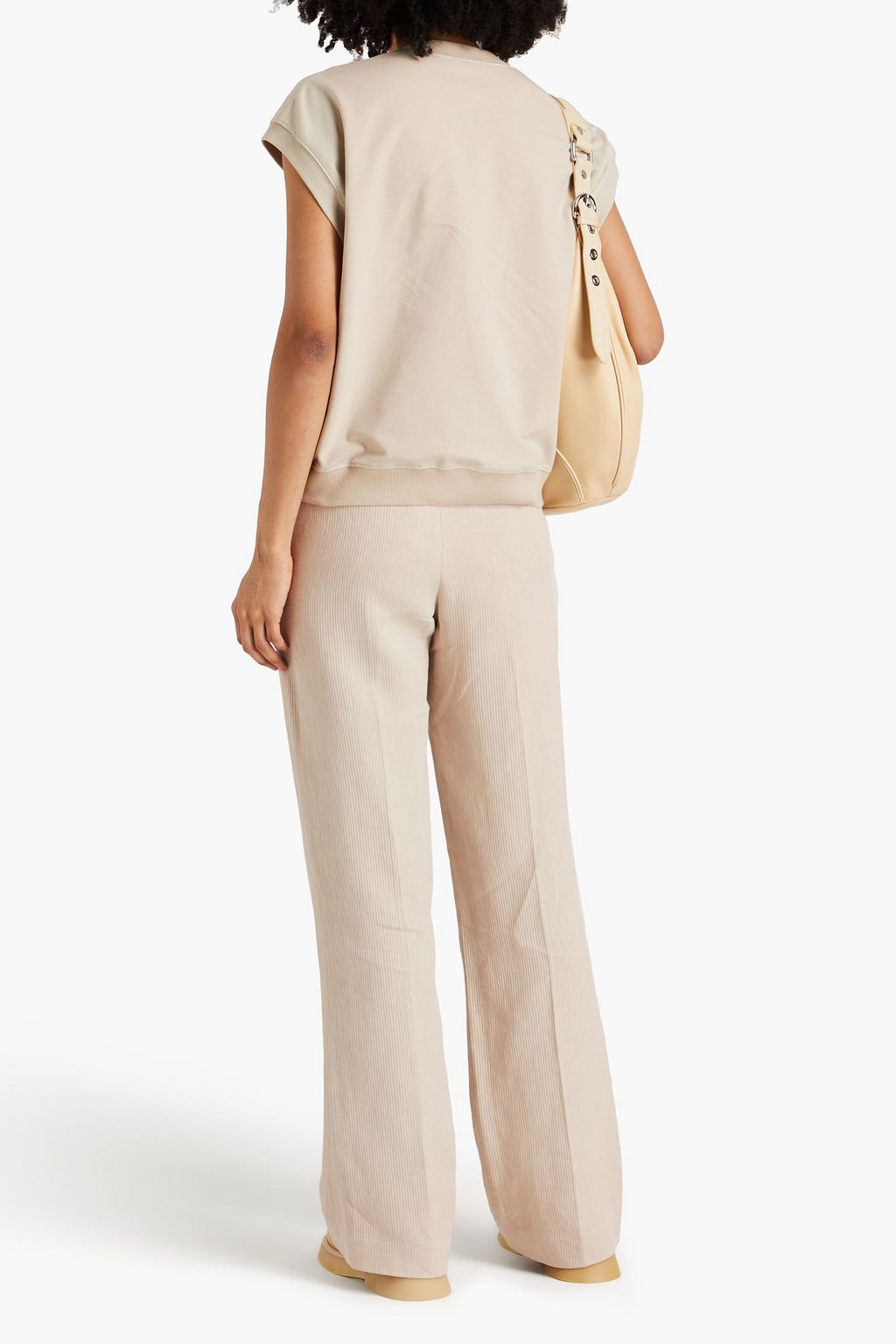 BRUNELLO CUCINELLI リネン&コットン混コーデュロイ ストレートレッグパンツ プリーツ入り