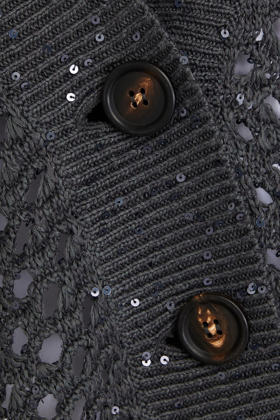 BRUNELLO CUCINELLI SEQUIN-EMBELLISHED OPEN-KNIT CARDIGAN