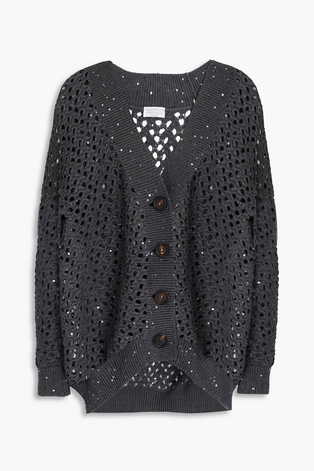 BRUNELLO CUCINELLI Sequin embellished open knit cardigan THE OUTNET