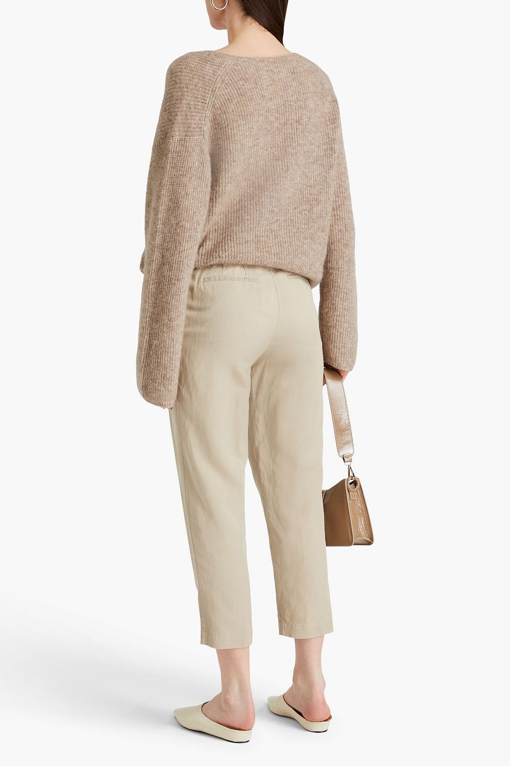 GENTRYPORTOFINO Cropped Lyocell and linen-blend twill tapered pants