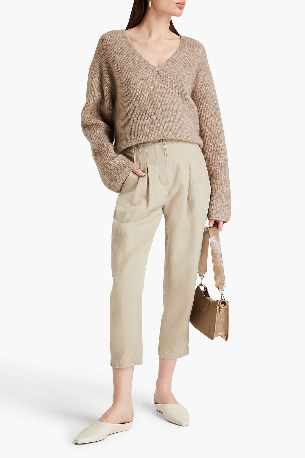 GENTRYPORTOFINO Cropped Lyocell and linen-blend twill tapered pants
