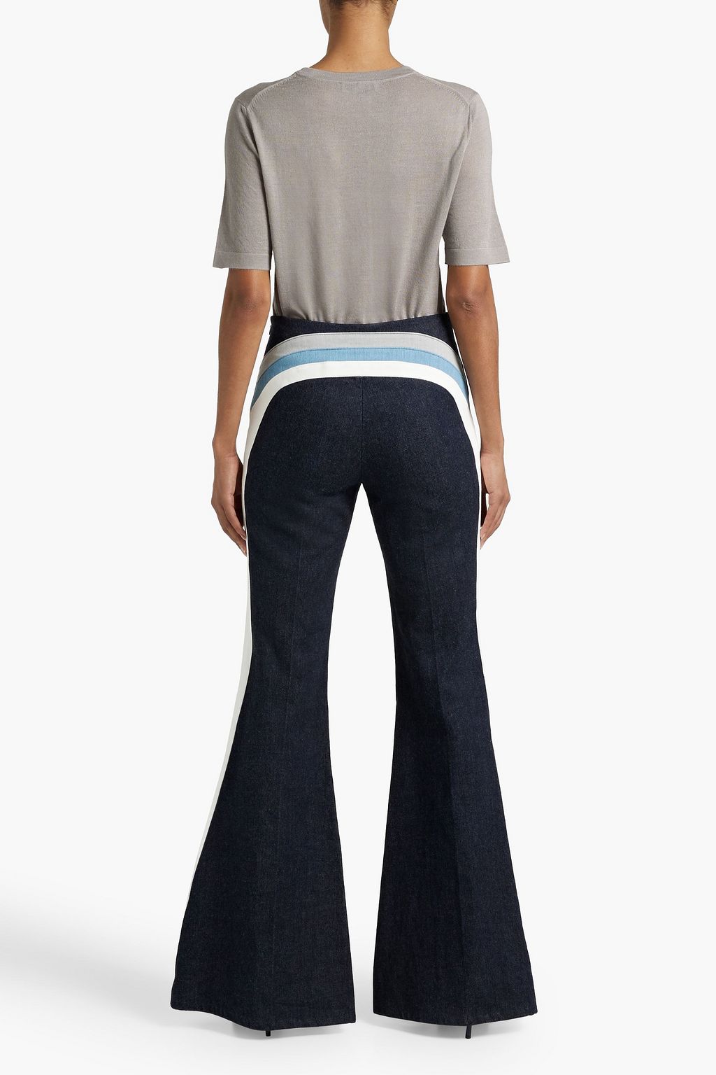 GABRIELA HEARST Nautilus striped flared high-rise flared jeans