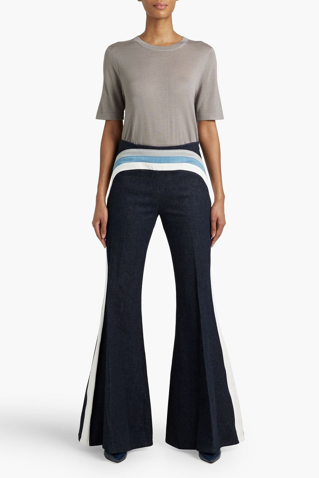 GABRIELA HEARST Nautilus striped flared high-rise flared jeans