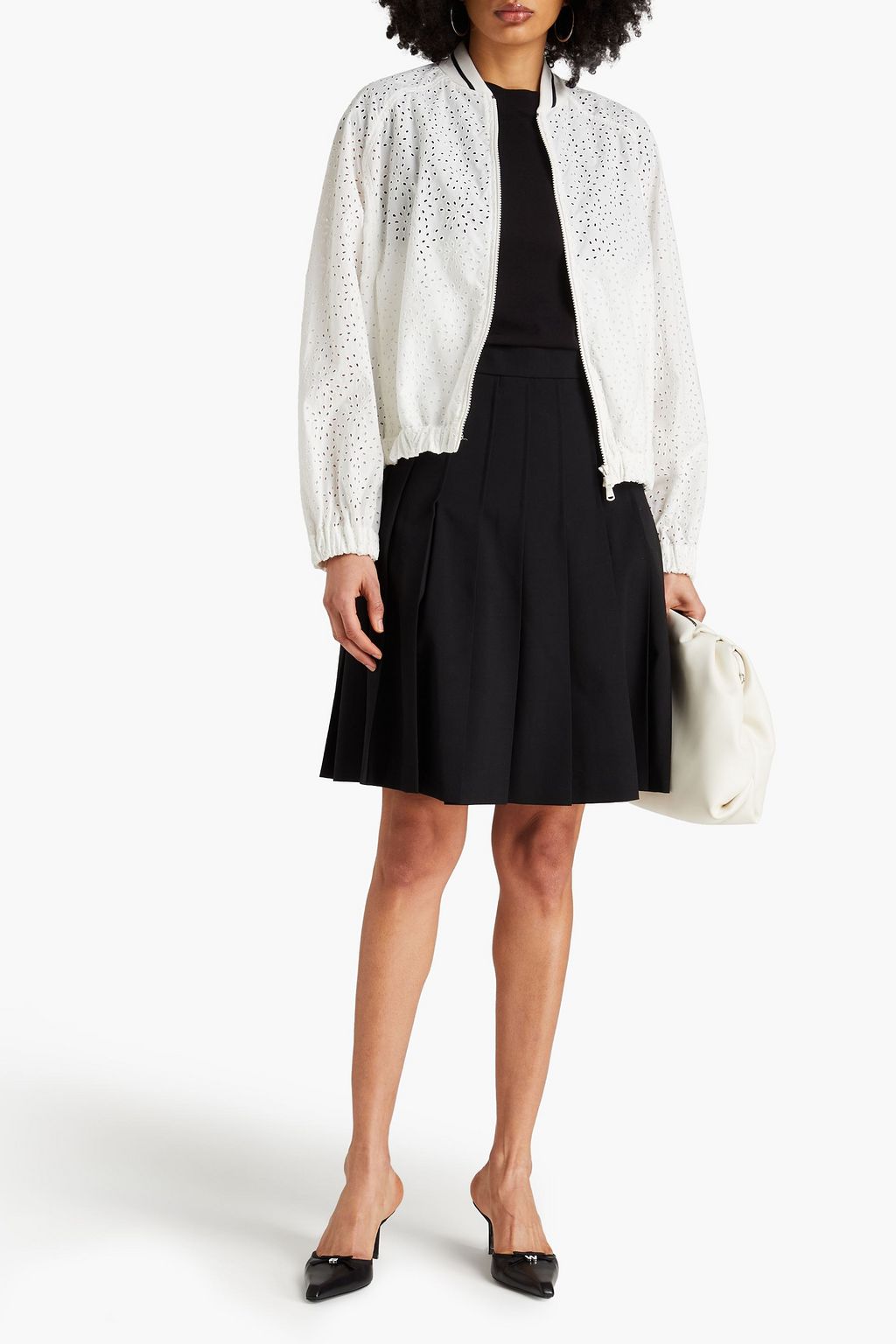 BRUNELLO CUCINELLI Broderie anglaise cotton bomber jacket