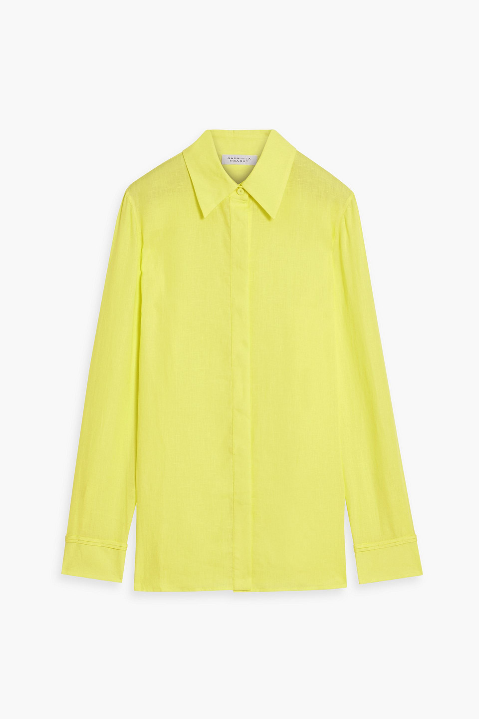 Gabriela Hearst Cruz Linen Shirt In Bright Yellow