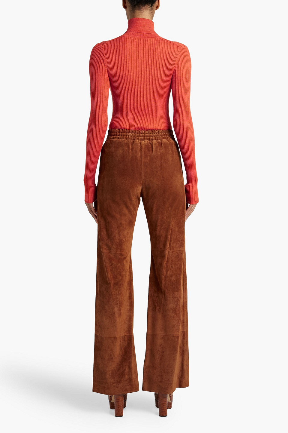 Gabriela Hearst Sainz Suede Wide-leg Pants In Brown