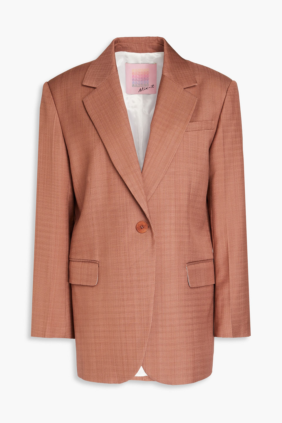 Sandro Harper Canvas Blazer In Brown