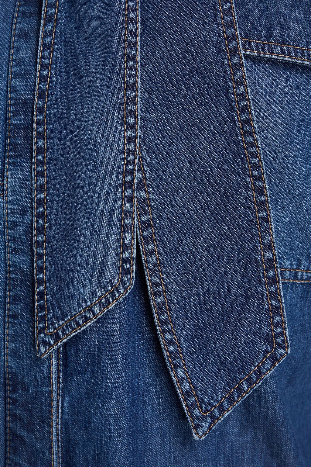 BRUNELLO CUCINELLI Bead-embellished denim mini shirt dress