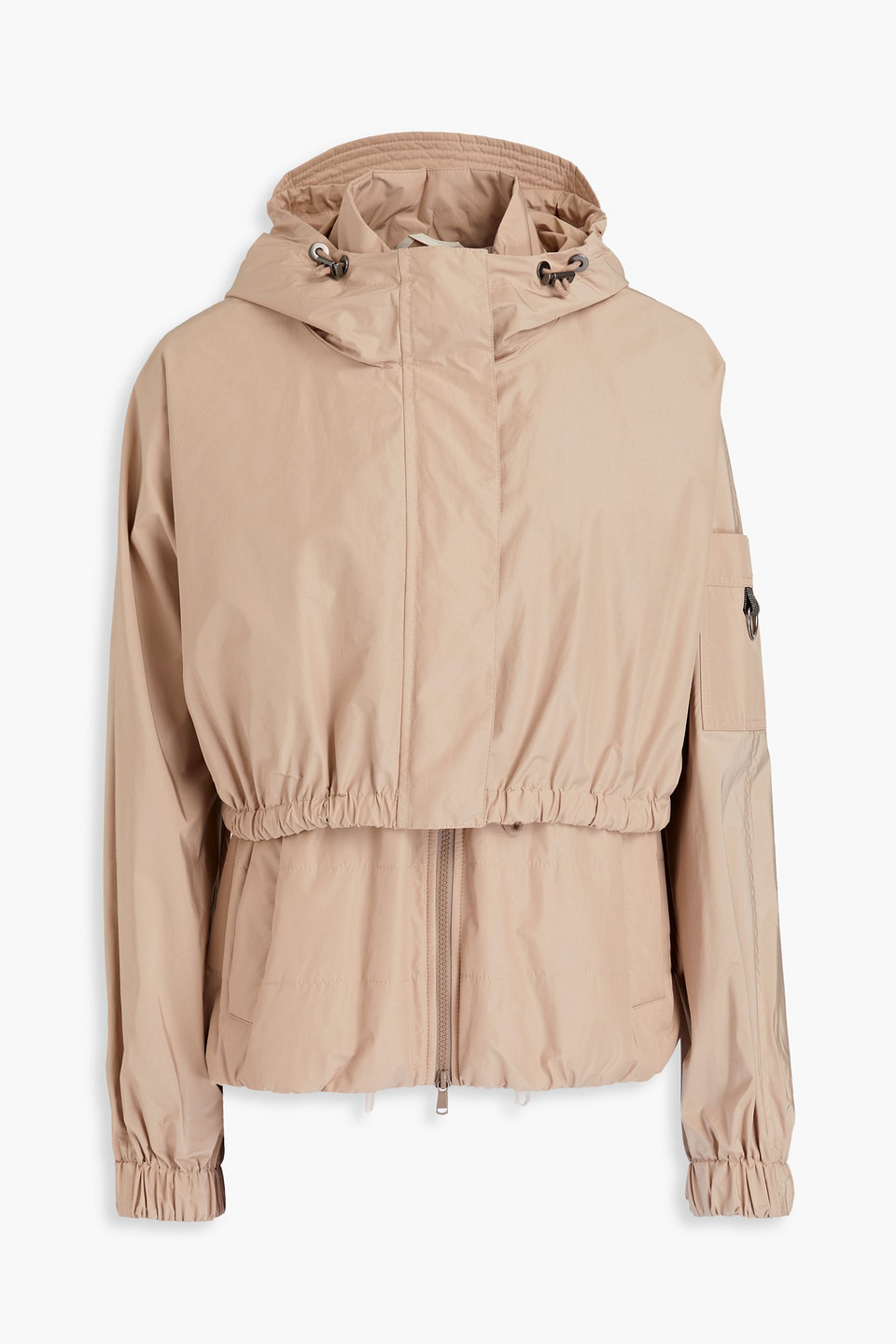 Brunello Cucinelli Layered Hooded Jacket In Beige