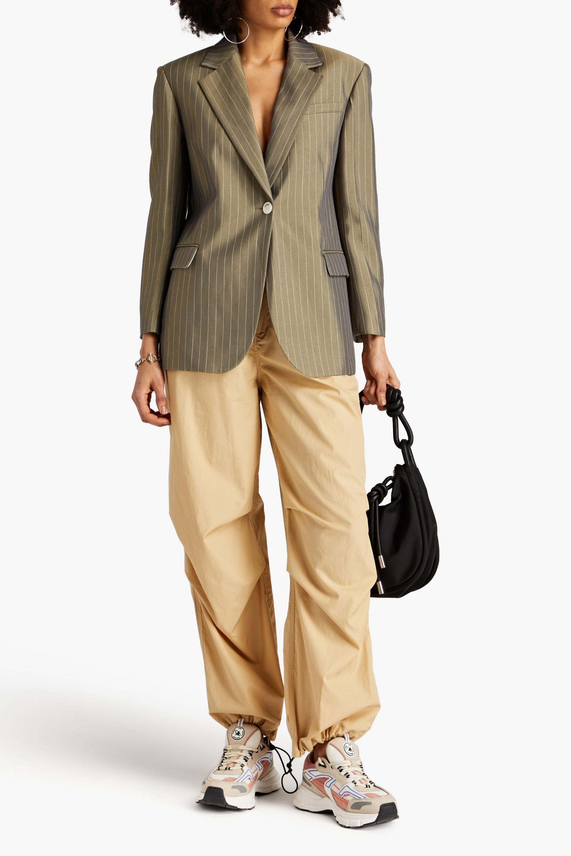 SANDRO Pinstriped twill blazer