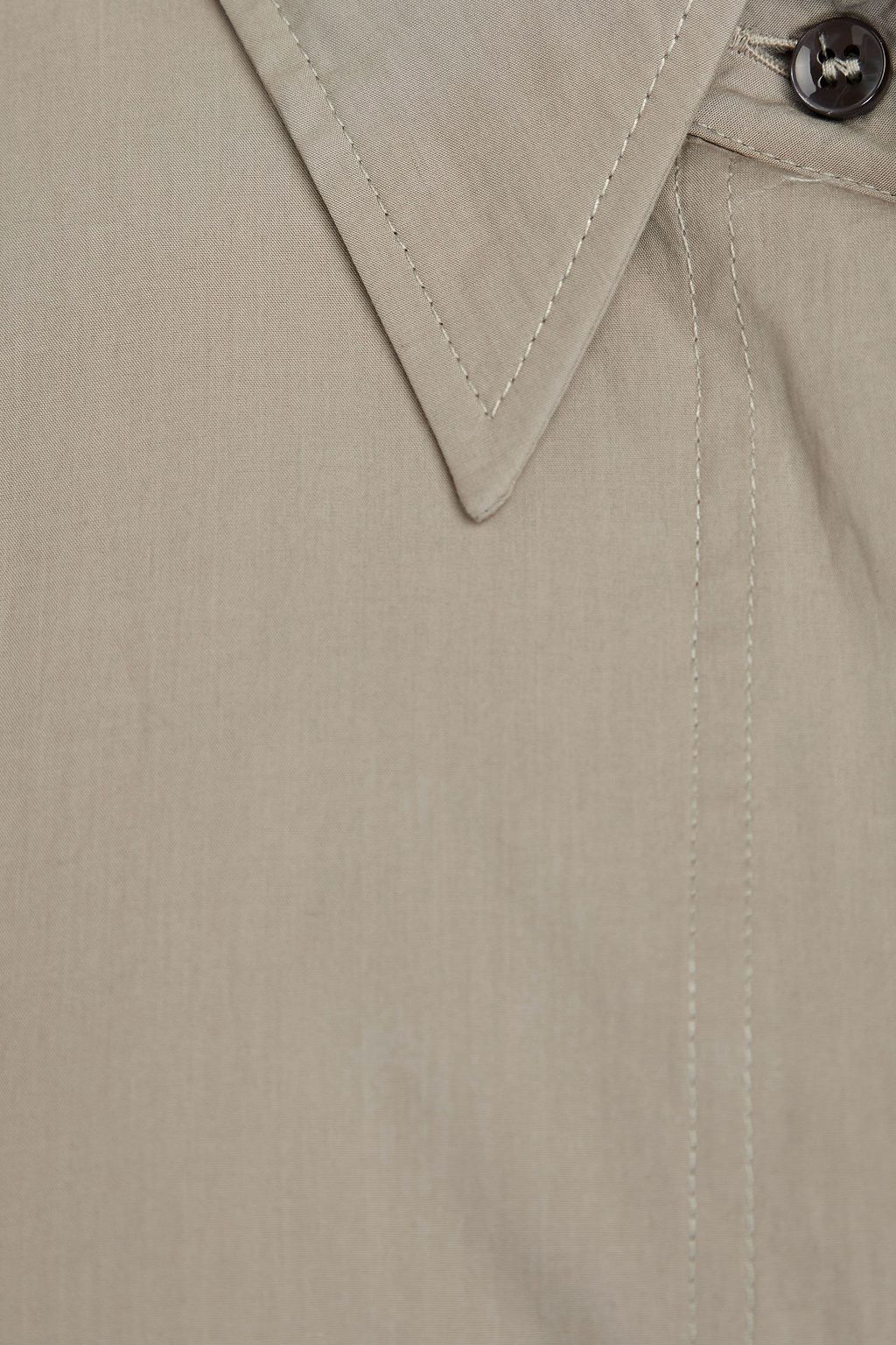 BRUNELLO CUCINELLI Organza-paneled bead-embellished cotton-poplin shirt dress