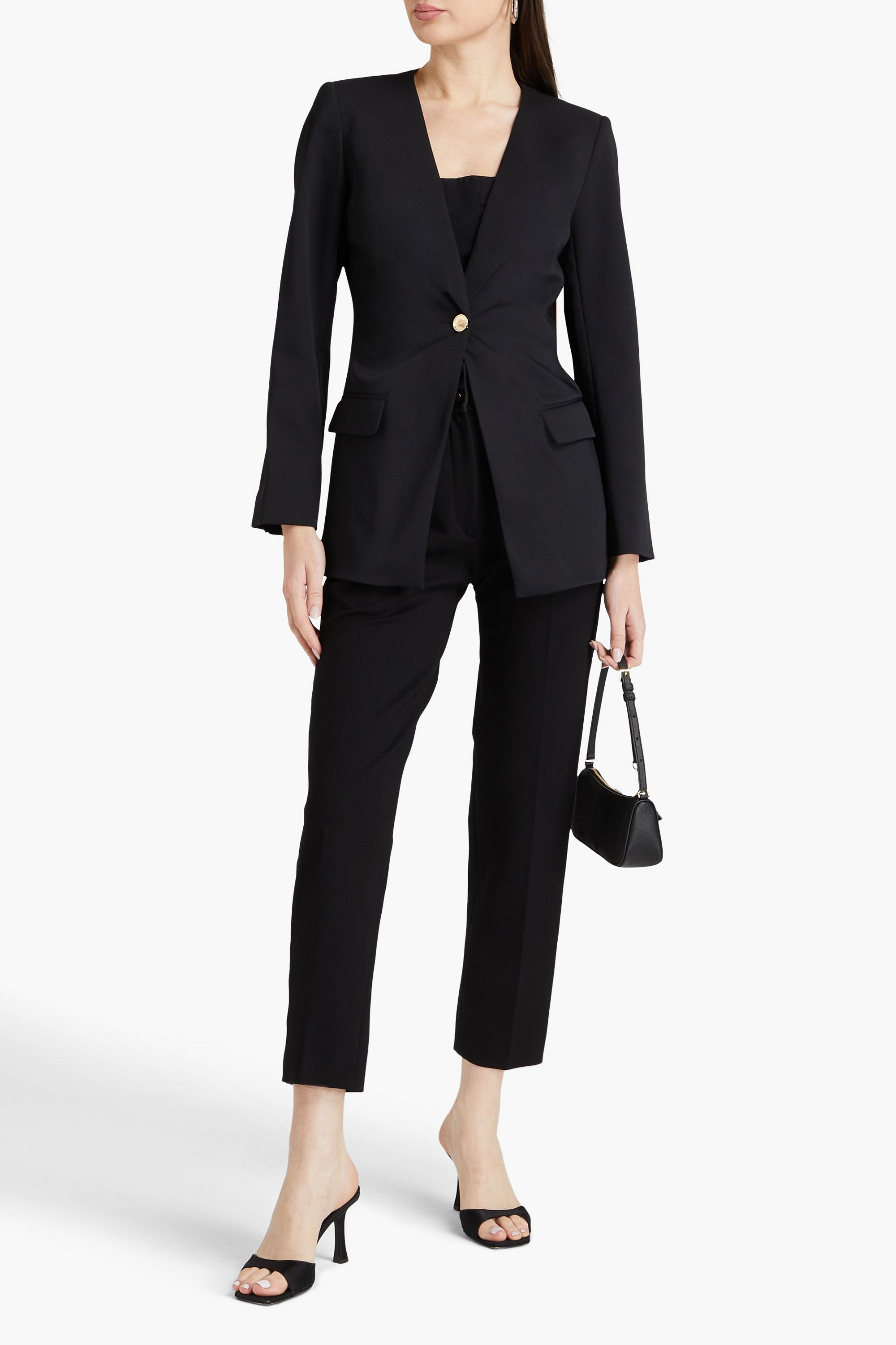 SANDRO Pleated twill blazer