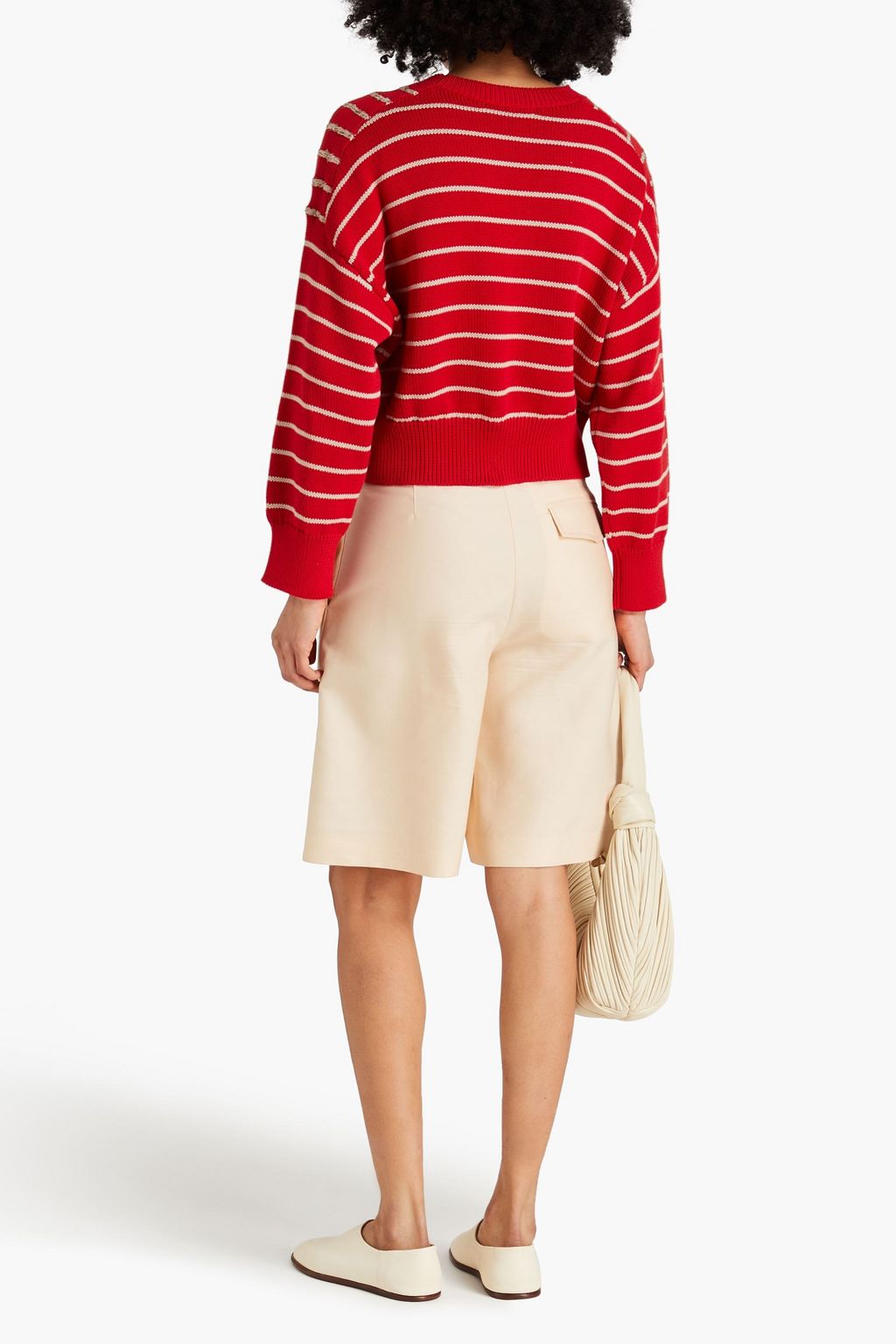 BRUNELLO CUCINELLI Sequin-embellished striped cotton sweater