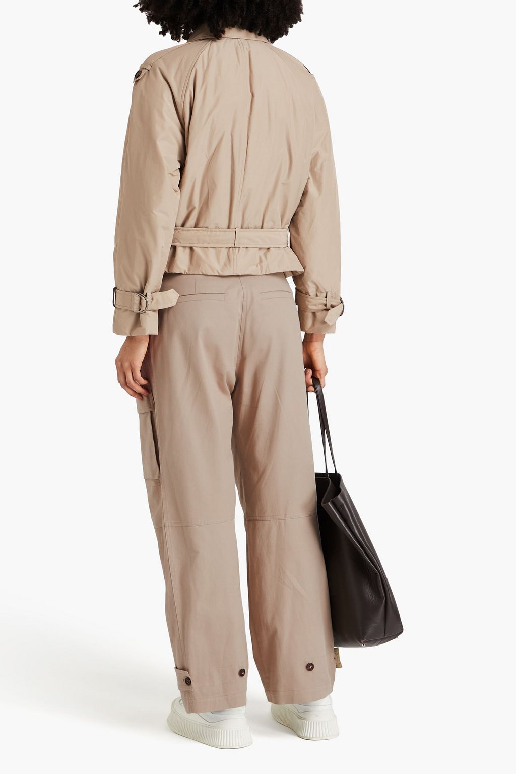 BRUNELLO CUCINELLI Double-breasted bead-embellished shell jacket