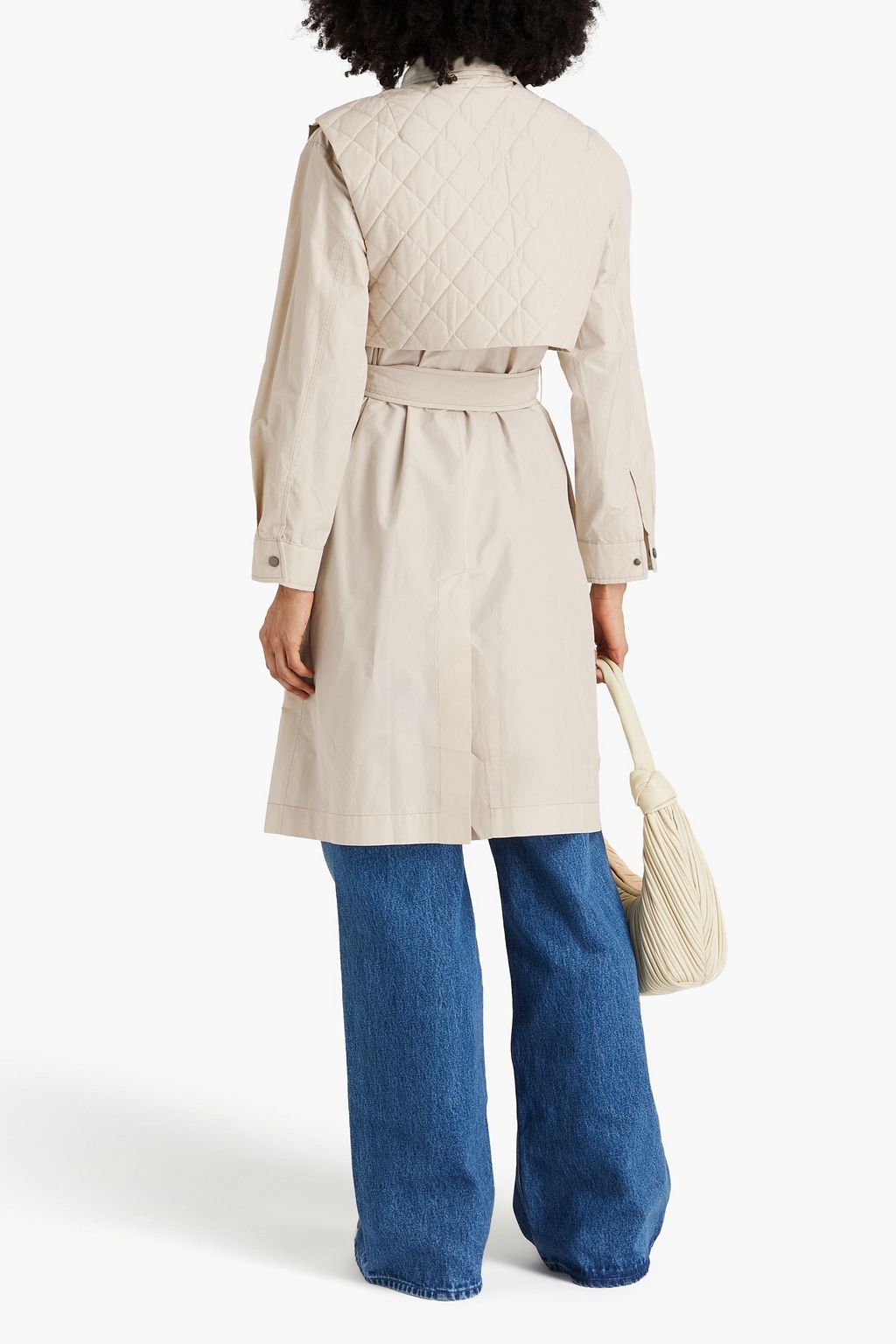 BRUNELLO CUCINELLI シェル トレンチコート ビーズ付き キルティング