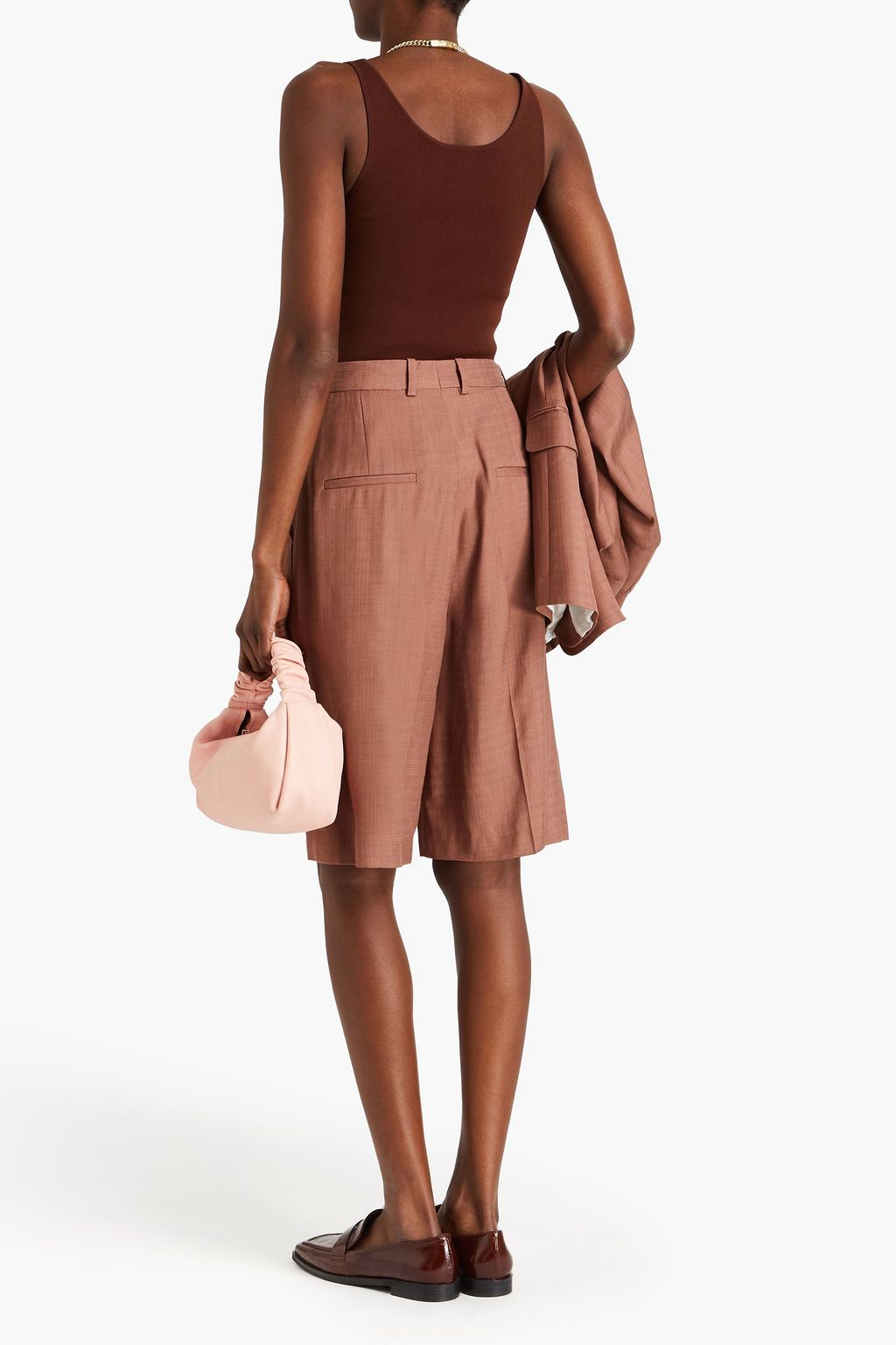 SANDRO Slub woven shorts