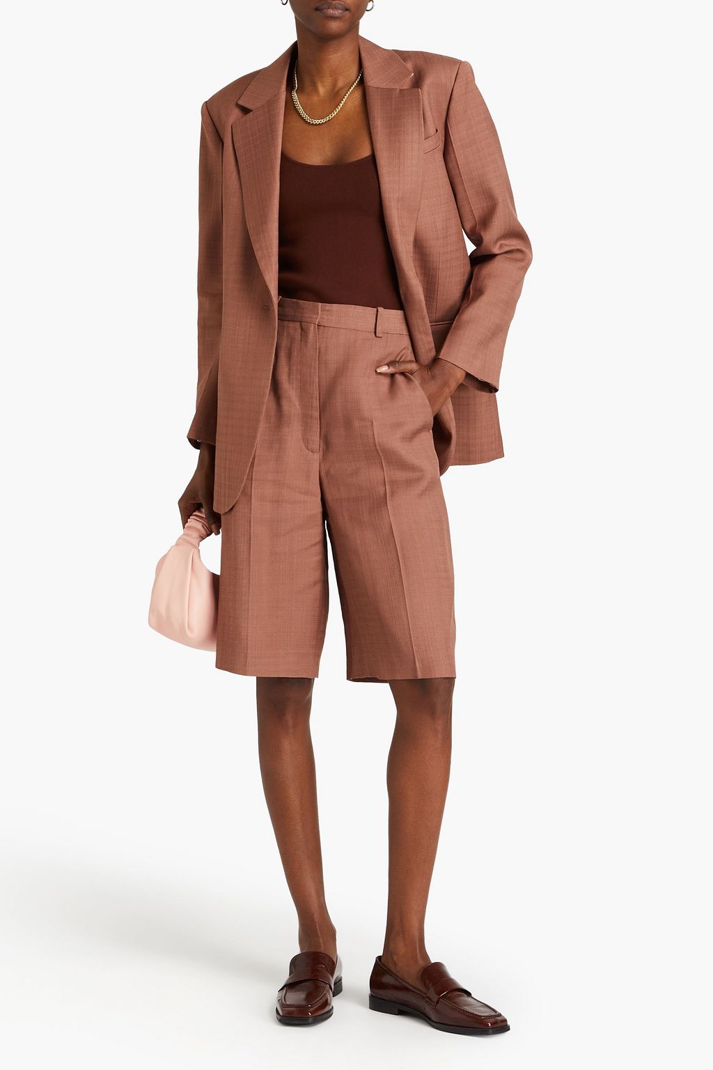 SANDRO Slub woven shorts