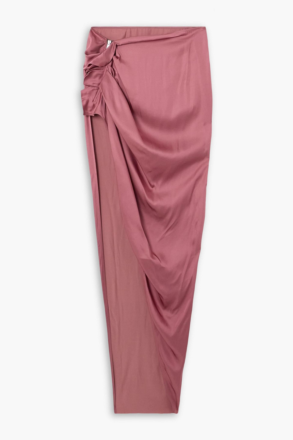 rick owens - edfu ruffled asymmetric draped satin maxi skirt - pink - it 42