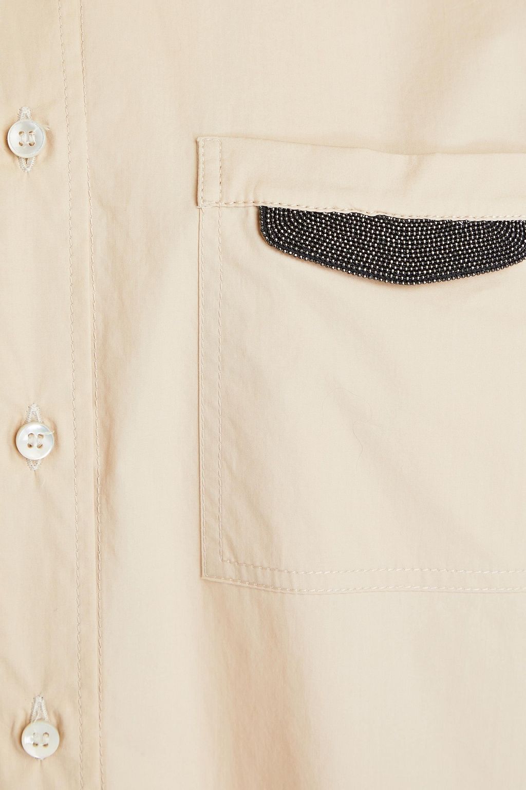 BRUNELLO CUCINELLI Bead-embellished cotton-poplin shirt