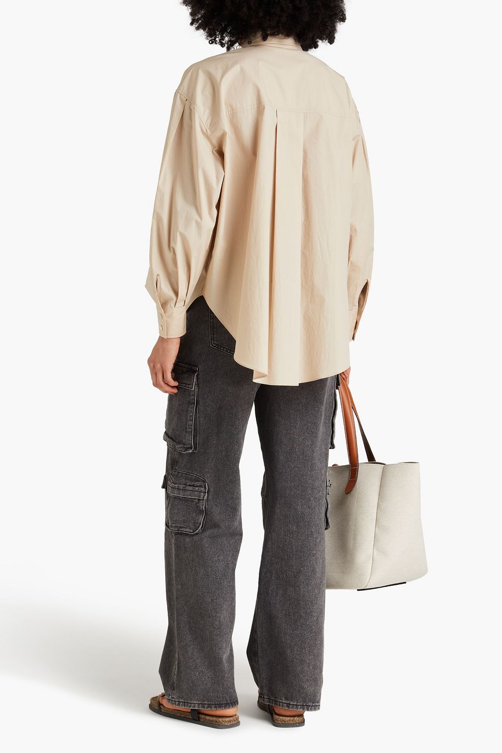 BRUNELLO CUCINELLI Bead-embellished cotton-poplin shirt