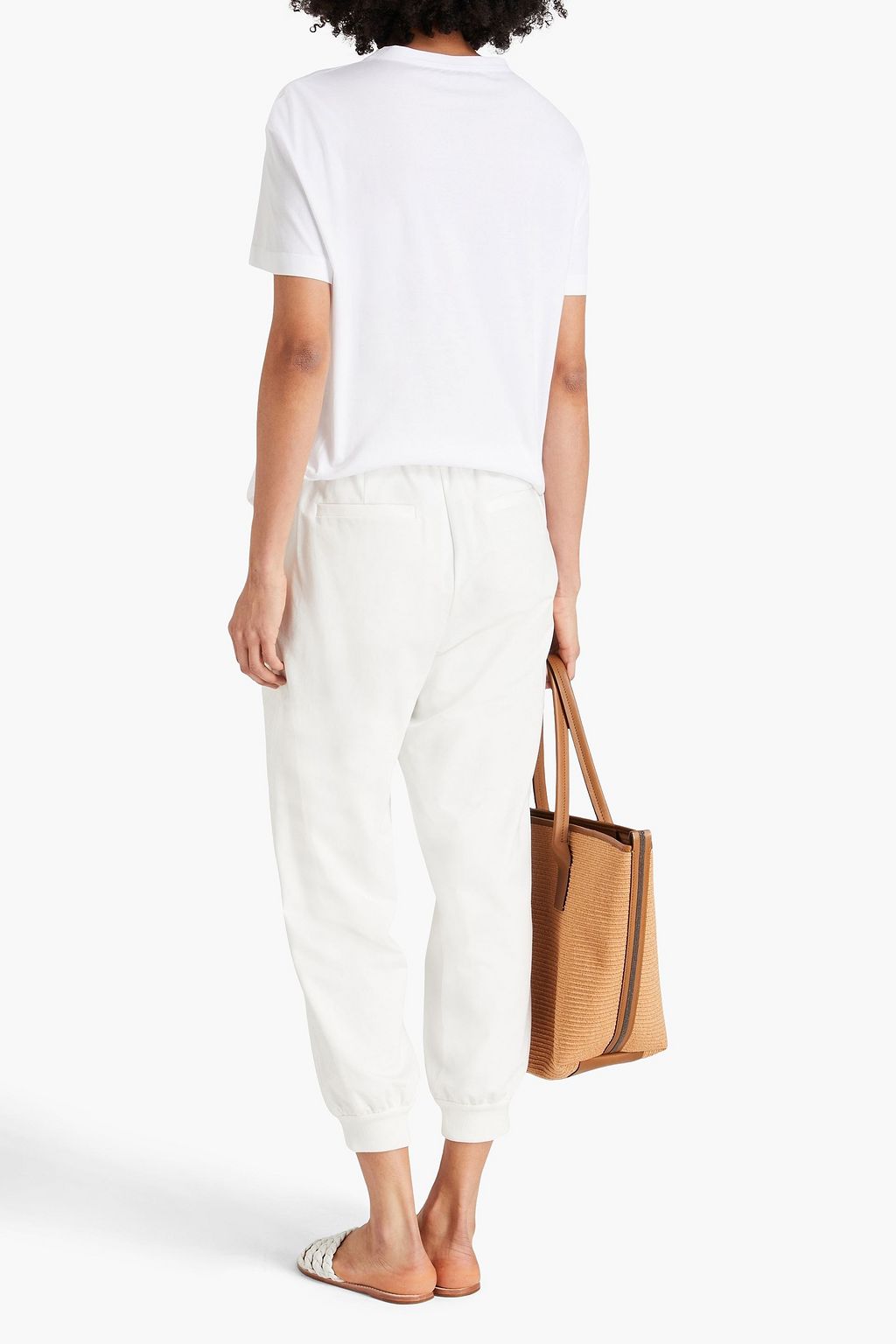 BRUNELLO CUCINELLI フレンチコットン混テリー クロップド トラックパンツ
