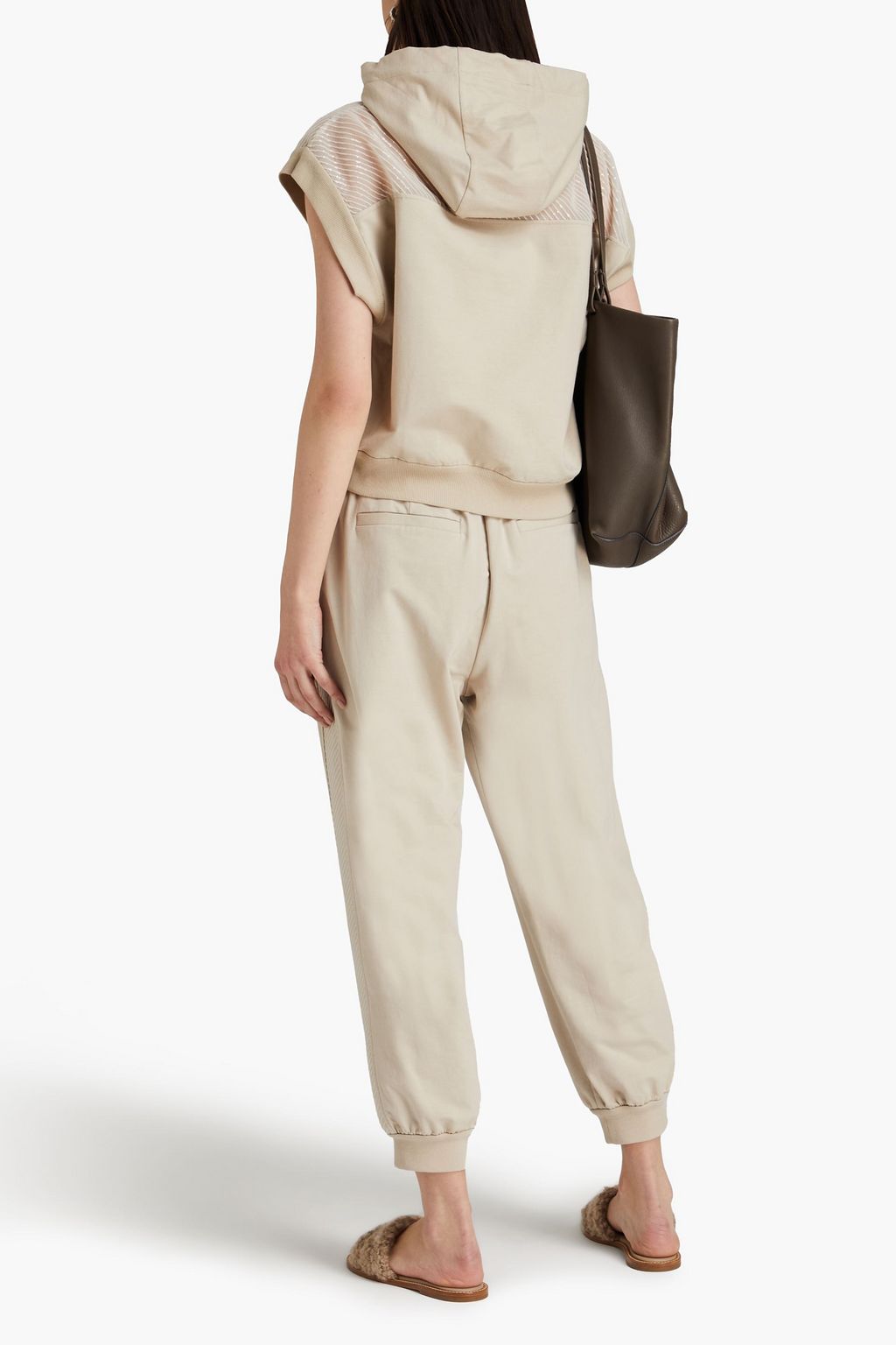 BRUNELLO CUCINELLI French cotton-blend terry track pants