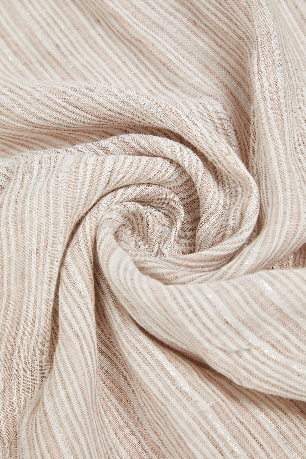 BRUNELLO CUCINELLI Striped metallic linen-blend gauze scarf