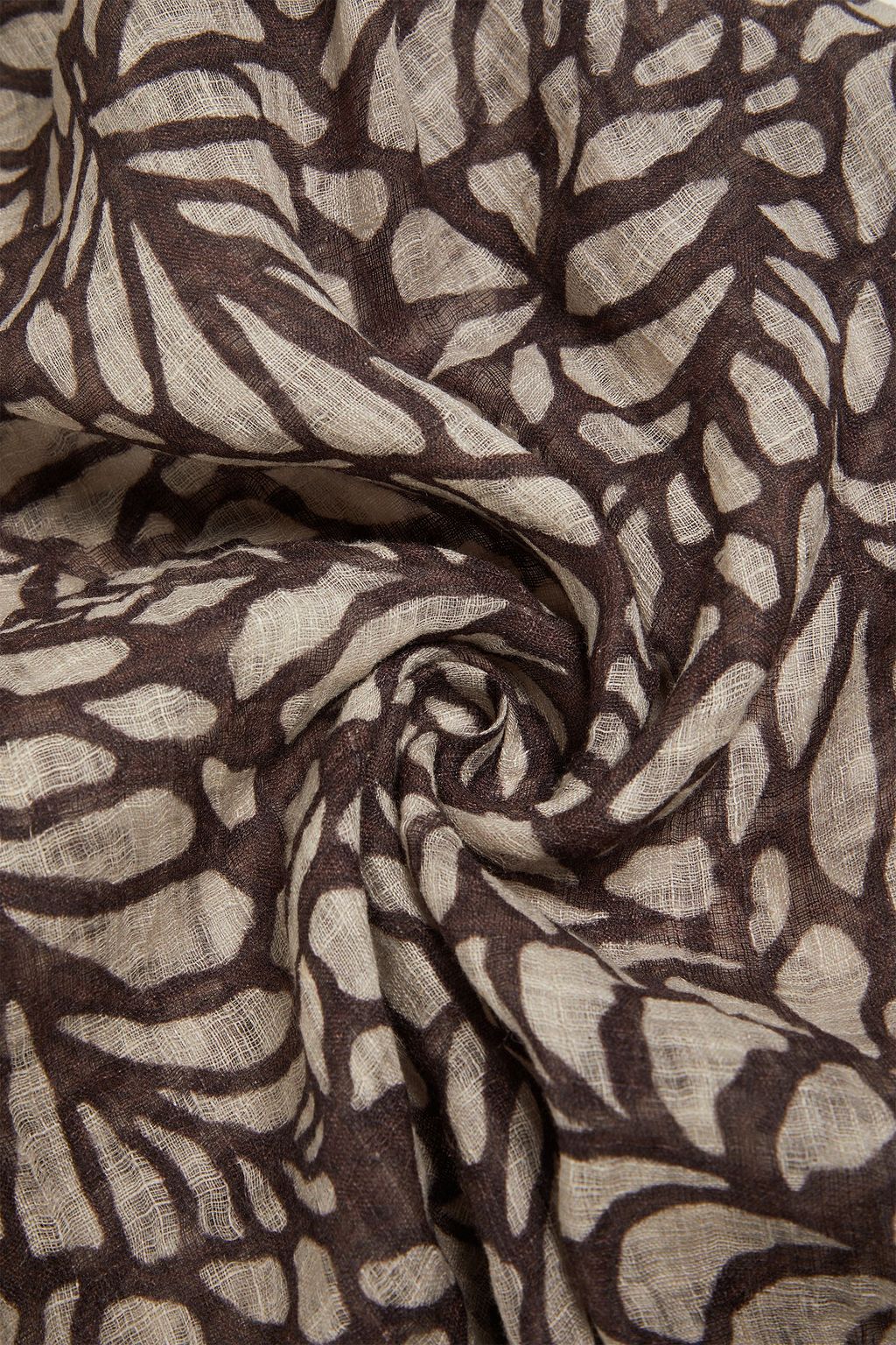 BRUNELLO CUCINELLI Printed linen-gauze scarf