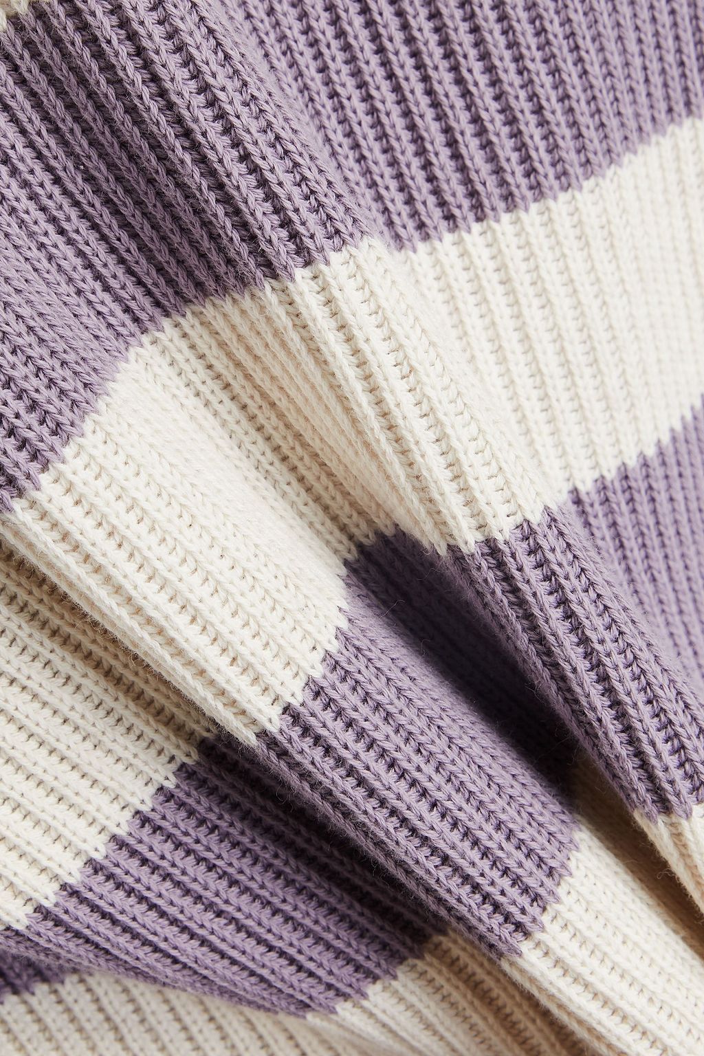 BRUNELLO CUCINELLI كنزة رياضية مصنوعة من القطن بتصميم مضلّع ومخطط ومزينة بالخرز