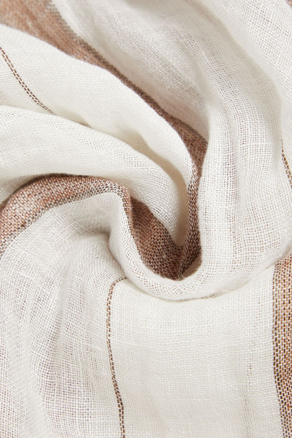 BRUNELLO CUCINELLI Metallic striped linen-blend gauze scarf