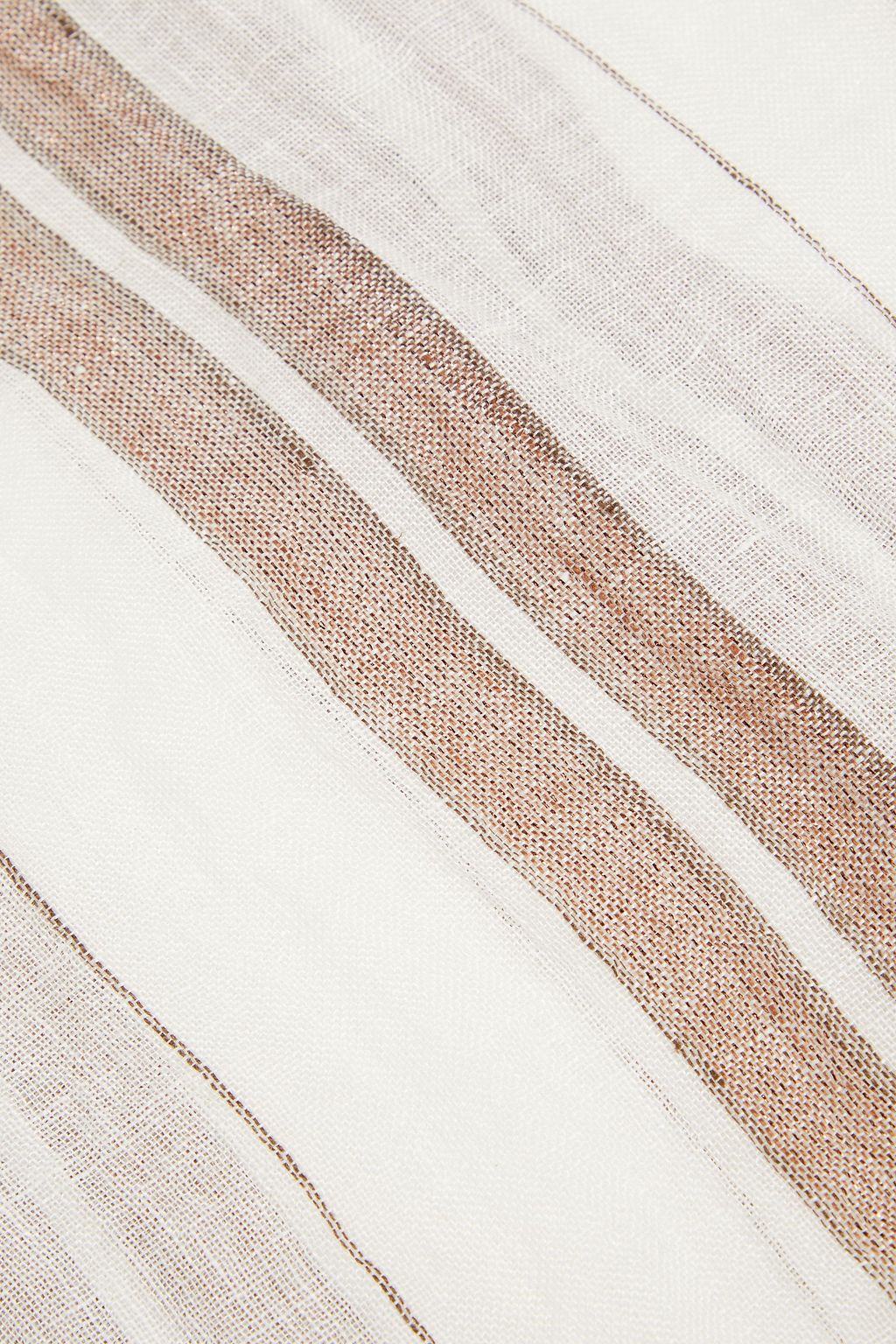 BRUNELLO CUCINELLI Metallic striped linen-blend gauze scarf